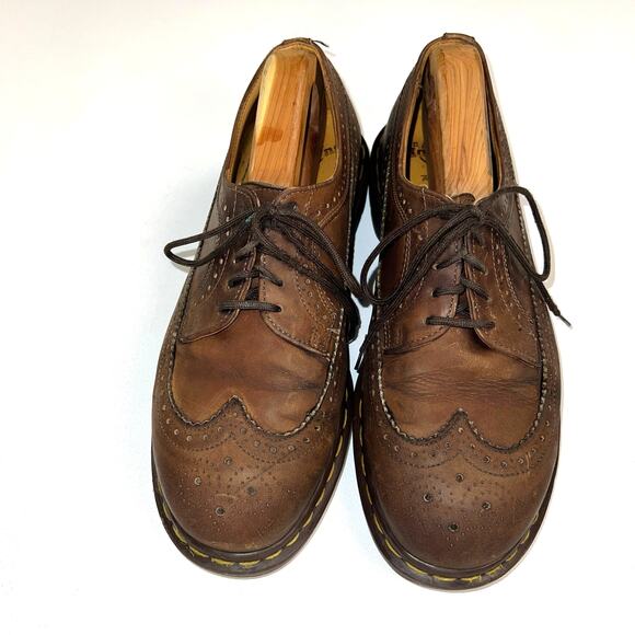Dr. Martens Vintage 3989 Brogue Wingtip Oxford Lace Up Shoes Brown UK 9/US 10 - Picture 4 of 13